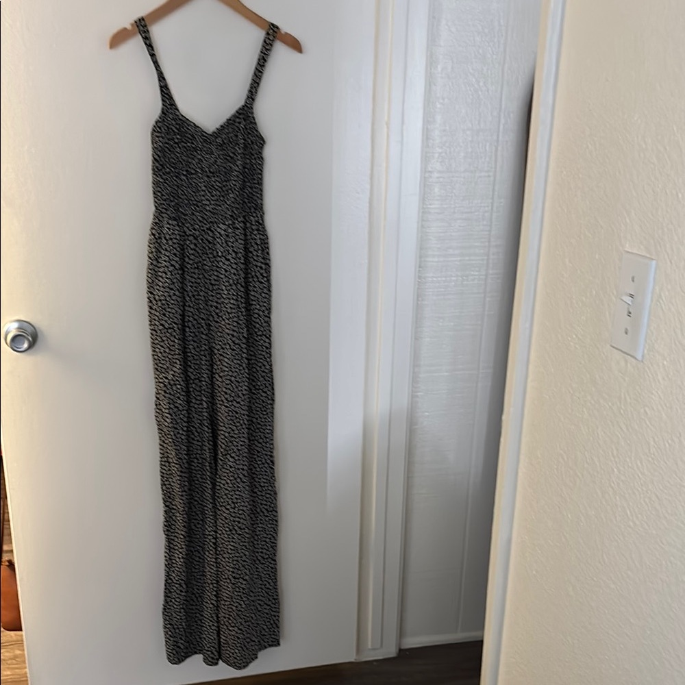 Madewell Black and White  Daisy print wide leg Jumpsuit